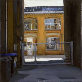 Industriehof Zufahrt<br>Acryl auf Leinwand., 30 x 30, 2003, Dieter Mulch