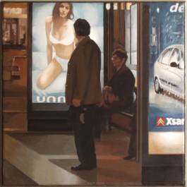 Bushaltestelle, 40 x 40, 2004, Dieter Mulch